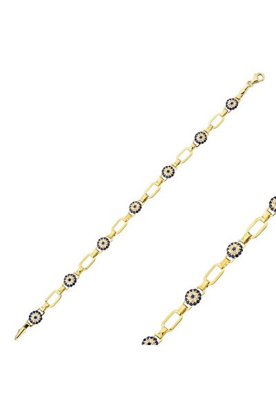 Pirnus Diamond Altın Nazar İşlemeli Bileklik