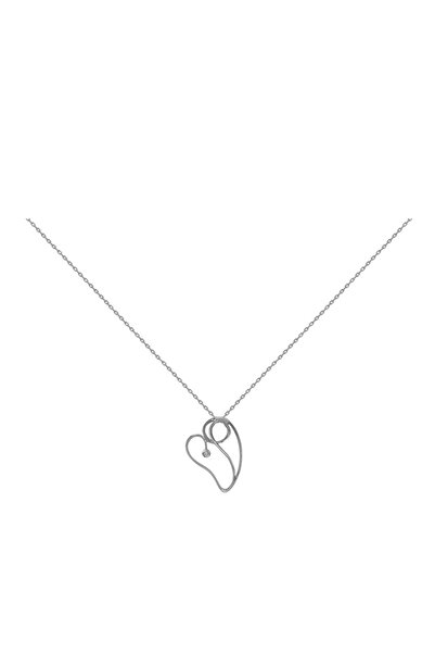 Ariş Kalp Pırlanta Gümüş Kolye