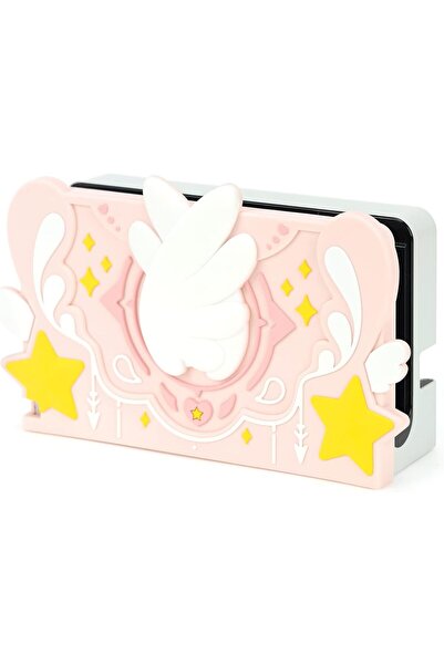 GeekShare غطاء وجه من السيليكون الناعم لقاعدة شحن Switch/OLED، غطاء قاعدة شحن مضاد للخدش - ستار