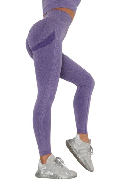 Belora Colanți sport pentru femei cu talie înaltă, culoare mov, mărimea S
