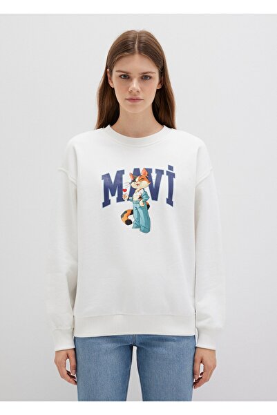Mavi Cat Logo Printed Oversized (Loose Fit) Sweatshirt
