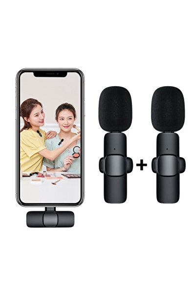 H Kablosuz Wireless Lavaller Type-C 2 Yaka Mikrofonlu Mikrofon – Kristal Netlikte Ses, Uzun Menzil, Ta