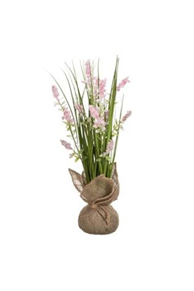 OEMN Ghiveci decorativ cu plantă artificială de lavandă roz 40 cm