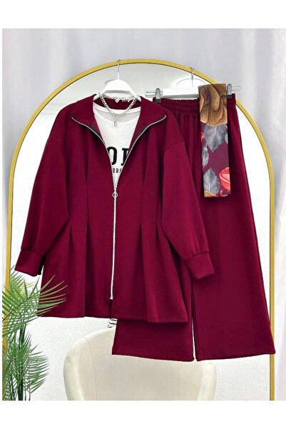 YILMAZBARMAZ Women's Pleated Belted Two-Piece Set