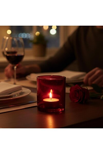 MumvemuM Kırmızı Cam Mumluk