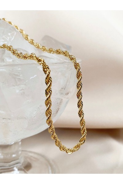 bs bellss accessory قلادة سلسلة ذهبية من الفولاذ المقاوم للصدأ