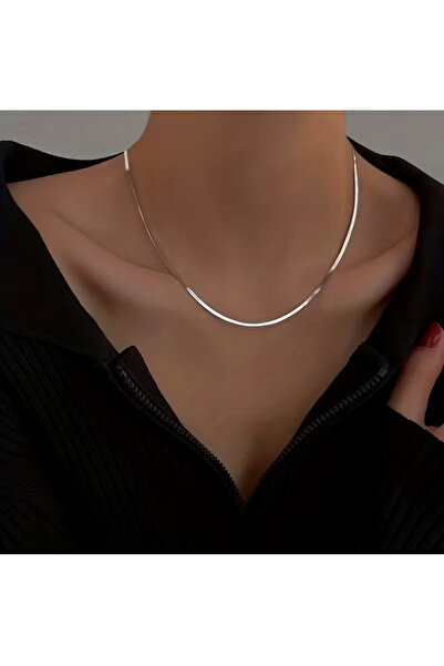 PURE BERRY قلادة إيطالية من الفولاذ مقاس 45 سم للجنسين باللون الفضي