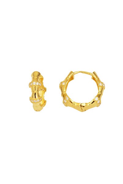 Bilezikci Kemik Model Halka Küpe Altın