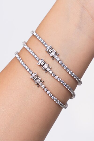 HAVANA JEWELLERY Bratara TENNIS SILVER Argint 925 placat cu Rodiu și Cristale Swarovski