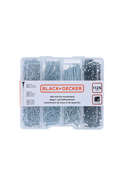 Black&Decker مجموعة من 1125 قطعة من المسامير والدبابيس