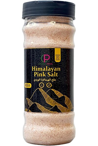 ORGANIC PRIME ملح الهيمالايا الوردي ٤٠٠ جرام، برطمان رجّاج
