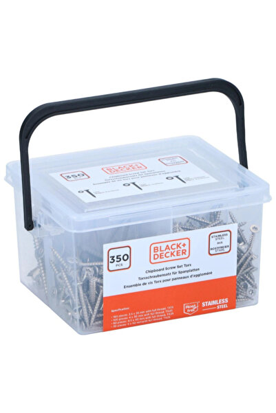 Black&Decker مجموعة براغي توركس للألواح الخشبية مكونة من 350 قطعة