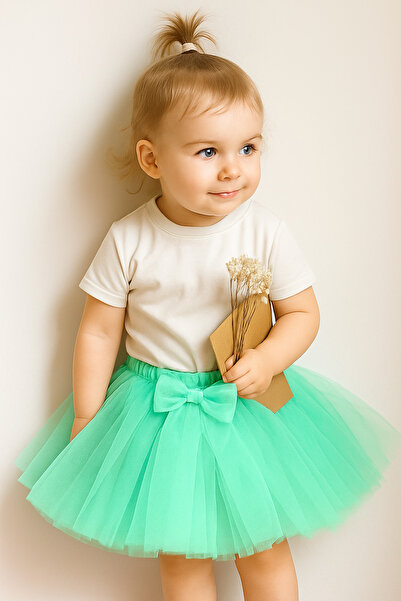 MadyaButik Baby Girl Lined Tutu Skirt with Buckle on the Front and Elastic Waist