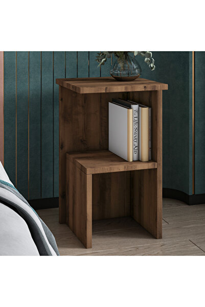 İNARCH DİZAYN Roisin Modern Çok Amaçlı Komodin & Yan Sehpa Antik Ceviz