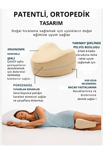 Biofix Visco Yastık Ortopedik Bacak Arası Yastığı Destekli Ortopedik Visco Ya...