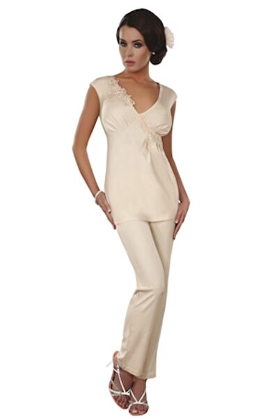 Livco Corsetti Set Pijama dama, Livco Corsetti, 2 piese, alb/crem, M INTL