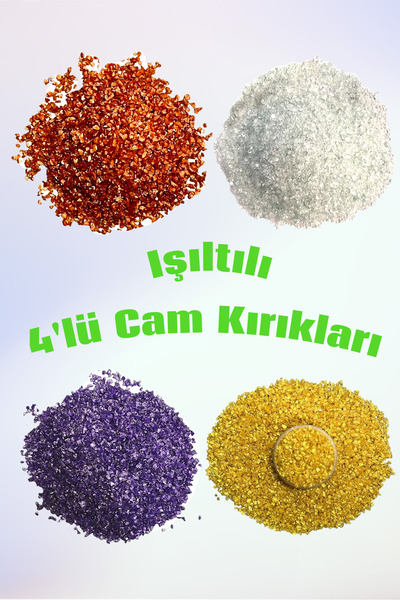 epoksi kalıp cank Epoksi Reçine Dekoratif Kırık Cam Seti 4x50gr Epoksi Beton Mum Süsleme