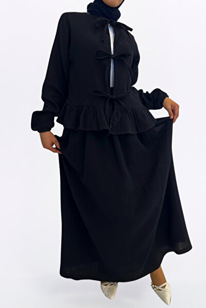 BNZ TEKSTİL SET ELEGANT CU FUSTA DE MUSLINĂ - FORMĂ CONFORTABILĂ 1% bumbac 100% ȚESUT DE MUSLINĂ SET KIMONO CU FUSTA PENTRU FEMEI