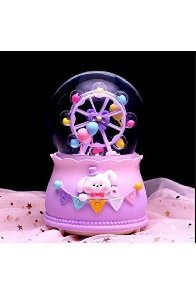 HEPBİMODA Büyük Boy Püskürtmeli Karikatür Işıklı Müzikli Kar küresi Dönme Dol...