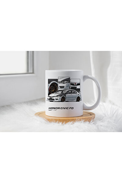hediyeniburadabul Modifiyeli Efsane Japon Honda Civic FD Temalı Porselen Arab...