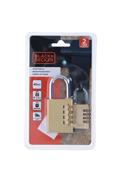 Black&Decker 4-Digit Combination Travel Padlock 40mm