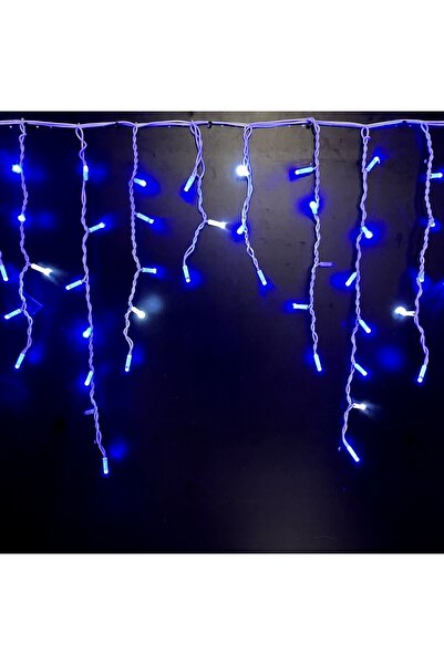 Birleşenler Saçak Led Işık Ip65 Mavi Işık + Beyaz Flaş 2X 0,7m Dış Mekan Kanopi Ve Yılbaşı Işığı