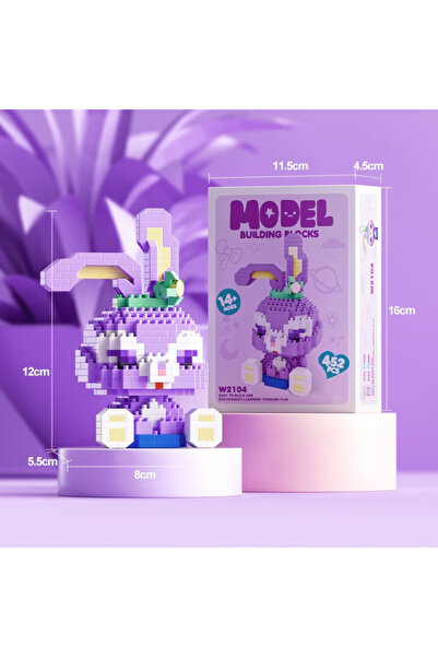 Innovium ™ Set de construcție - Micul Iepure Mov, 452 piese ABS, 16,5×4,5×11,5 cm