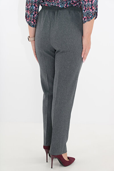 Trend Land Classic long pants made of gray fabric with elastic waist