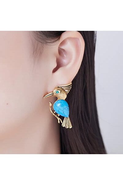 byozanyılmaz Turquoise Stone Design Earrings