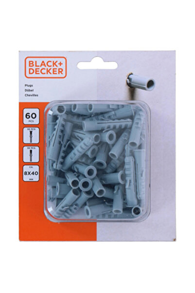 Black&Decker 60-Piece Heavy Duty Wall Plugs 8 x 40mm