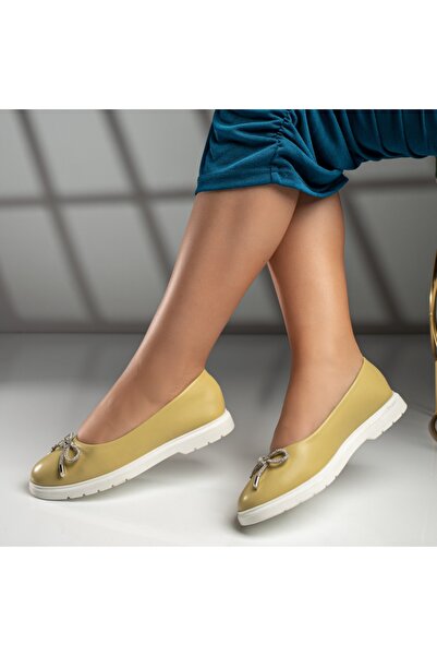 Modlet.ro Women's yellow ballerinas with bow MOD11658