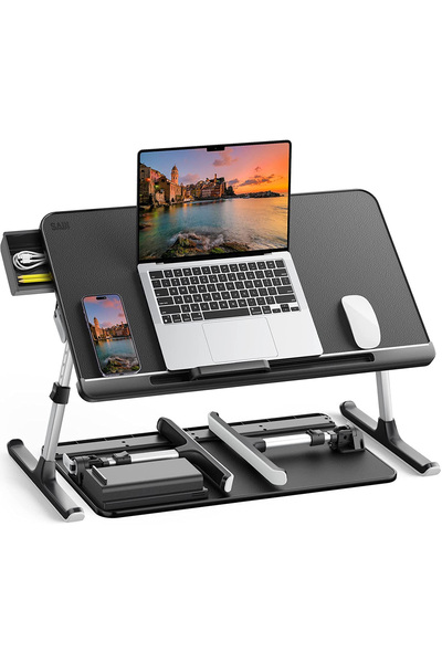 Bix Saiji طاولة مكتب متوافقة مع أجهزة الكمبيوتر المحمولة والأجهزة اللوحية من Mini-K7 باللون الأسود