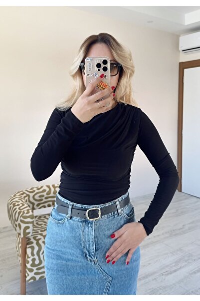 BeeYouStudio One-Shoulder Gathered Detail Bodysuit