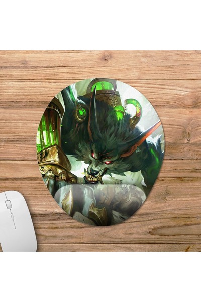 Pixxa Warwick Arcane LOL Bilek Destekli Mousepad - Oval