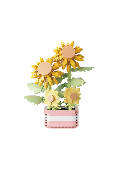 Innovium ™ Sunflower Construction Set – 367 ABS Pieces, 3D Flower with Pot, Botanical Collection
