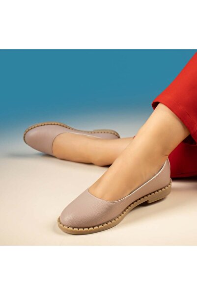 Modlet.ro Γυναικείες σκούρες μπεζ Μπαλαρίνα MOD03589