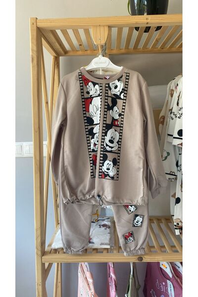 MONVOİ Mickey Mouse Printed Seasonal Girls' Double Set