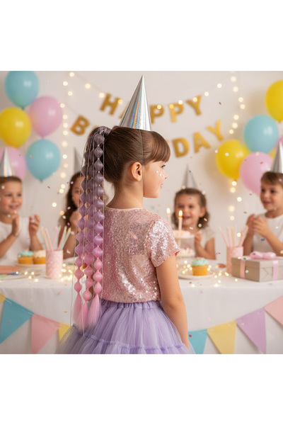 BilfolD Bn Örgülü Simli Lastikli At Kuyruğu / ACM06