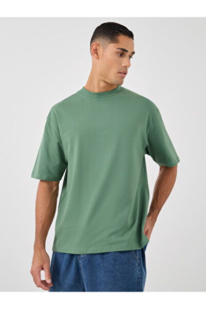 Styli Crop Boxy Fit Crew Neck T-Shirt
