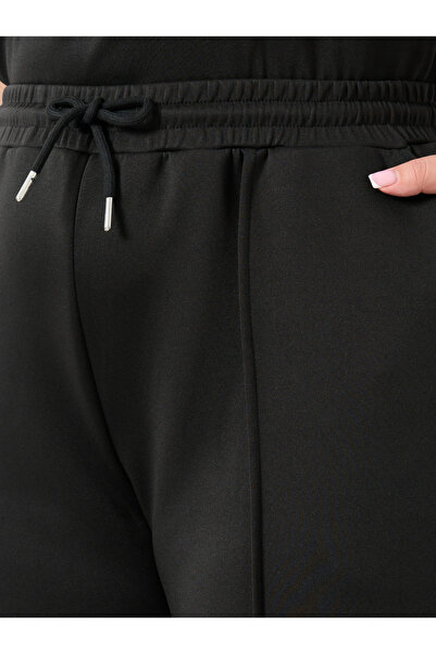 Styli Plus Size Black Wide Leg Joggers