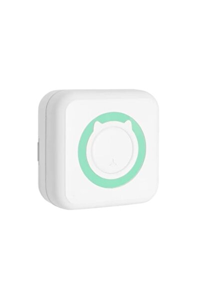 stuffix Mini imprimanta termica portabila cu Bluetooth, USB, alb-verde