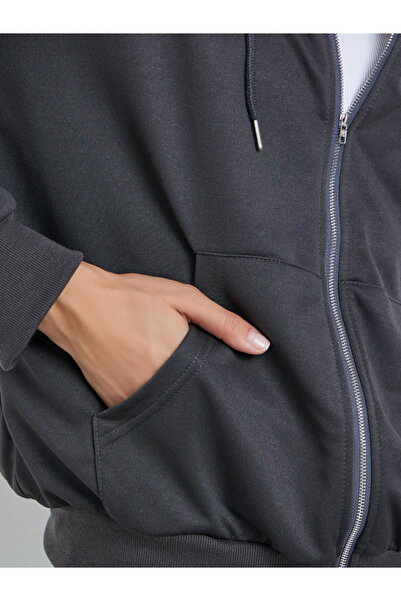 Take Two By Styli Grey Regular Fit Zip-Up Hoodie