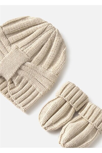 MAYORAL Baby Girl Hat Gloves Set Beige 9930