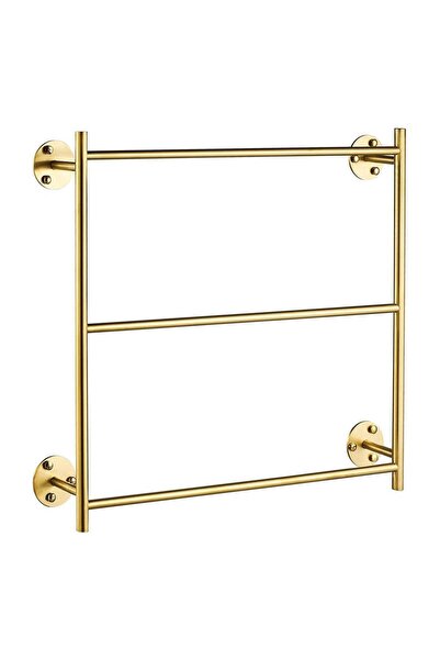 Danube Home Mlano Pia Towel Ladder - Matt Gold Finish | Stainless Steel Bathroom Holder | 5 Year Warranty