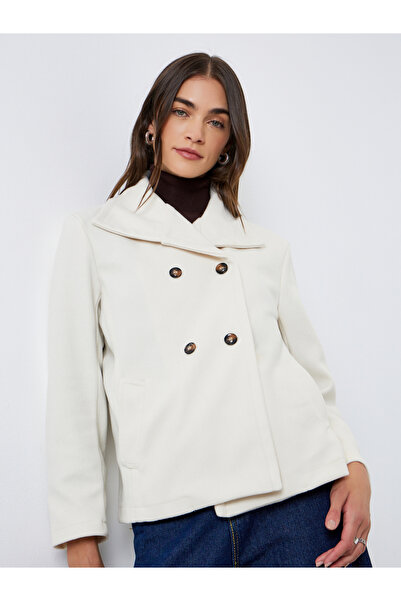 Styli Off White Oversized Wool Look Jacket