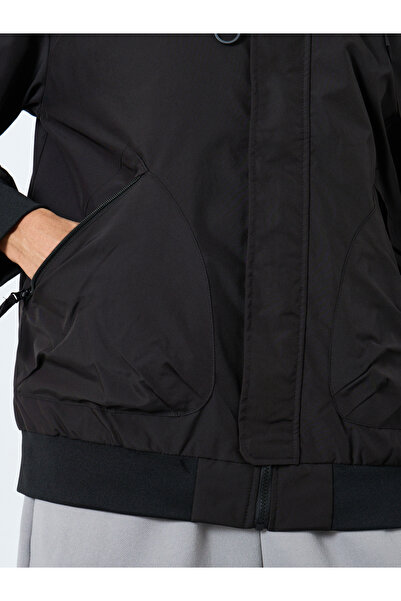 Styli Men Black Solid Bomber Jacket