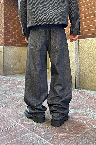 Flaw Wear Πλενόμενο τζιν ανθρακί χαλαρό