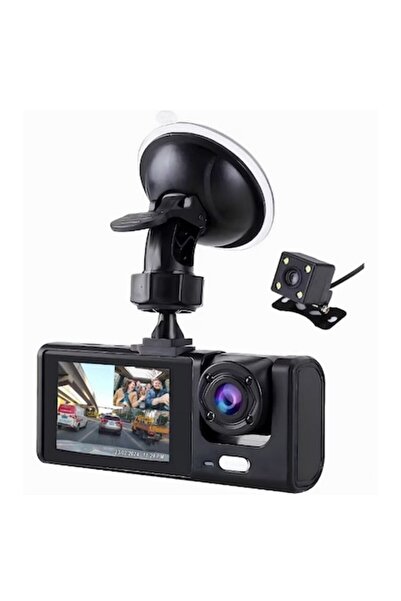 stuffix Triple dash cam Full HD 1080P, 3 Lenses, Night Vision, Loop Recording, G-sensor, Detect