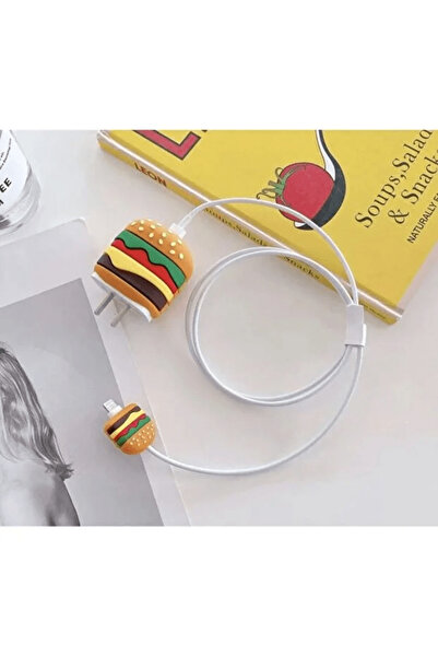 OSG iPhone Uyumlu 3D Sosisli Şarj Başlığı ve Uç Korumalı Set