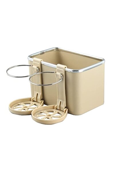 OEM Cup Holder with Storage Box, Plastic, Beige, 17x11x11cm